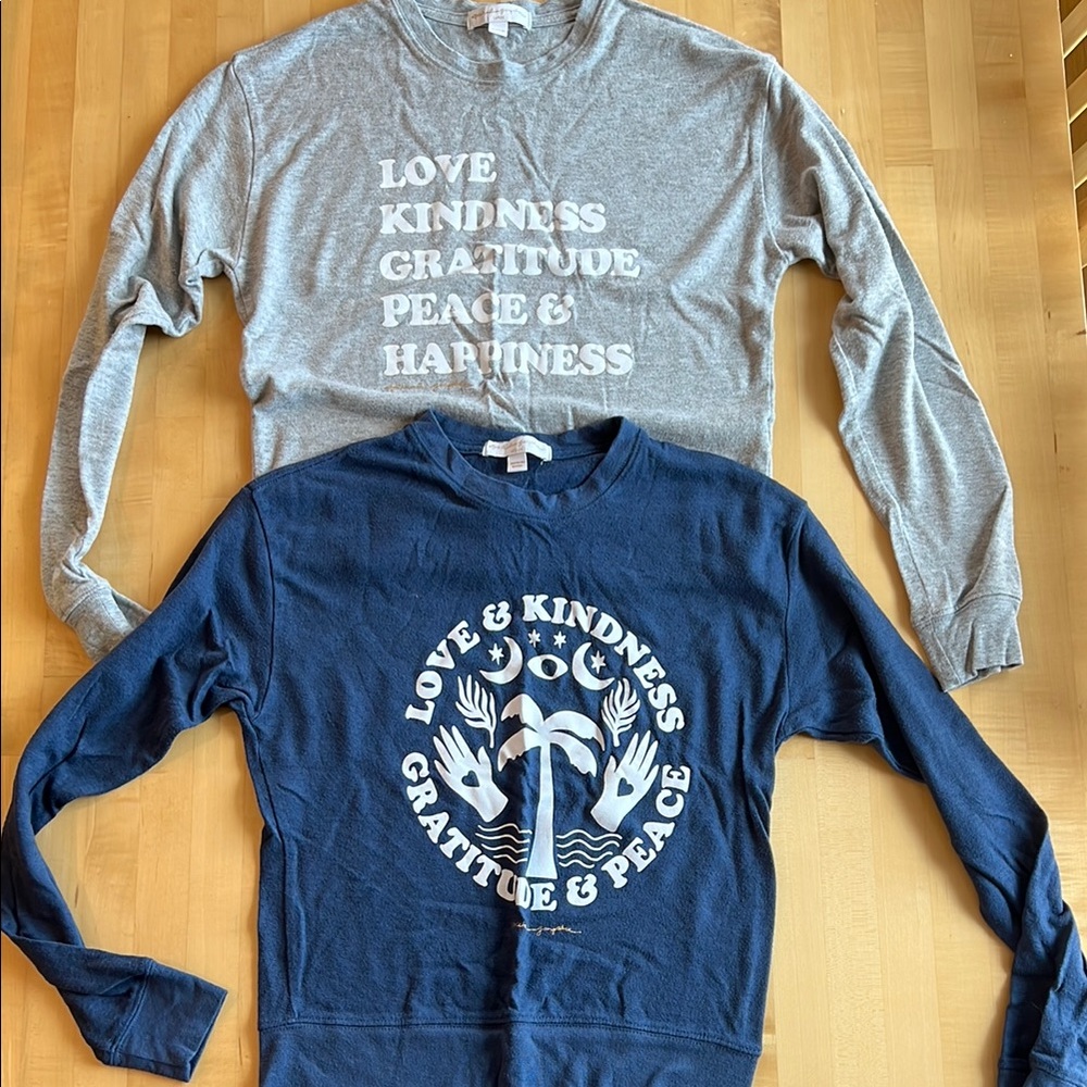 Spiritual Gangster Gray and Blue Crewneck Sweatshirts